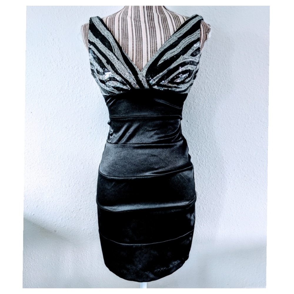 Silver black dress